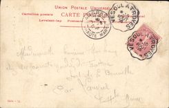 Mujer de la fantasía de la POSTAL de la VENDIMIA