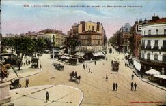 CPA Toulouse Carrefour Jean Jaures et entree du boulevard de Strasbourg 