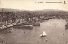 CPA Marseille Panorama Du Quai du Port Bateaux