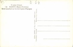 CPM Biarritz Soleil Couchant Sur les Montagnes d'Espagne