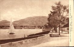 VINTAGE POSTCARD Museum of art and history Geneva Corot the quay of the Pastures in 1841