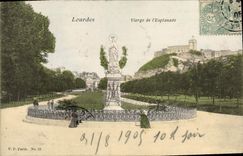 CPA Lourdes Vierge De I'Esplanade