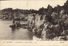 Playa de Eilenroc del chalet de Antibes de la POSTAL de la VENDIMIA
