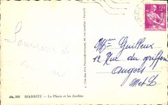 VINTAGE POSTCARD Biarritz the Lighthouse And Gardens
