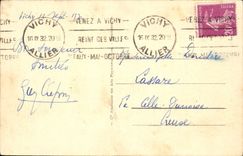 VINTAGE POSTCARD Vichy the Edges De I' Allier Canoe Oar