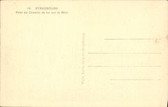 VINTAGE POSTCARD Strasbourg Bridge Of the Railroad On the Rhine