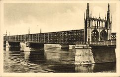 VINTAGE POSTCARD Strasbourg Bridge Of the Railroad On the Rhine