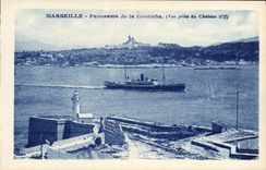 CPA Marseille Panorama De La Corniche Vue prise du Chateau d'If Bateau 