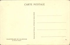 POSTAL Chartreuse De Valbonne de la VENDIMIA el claustro grande