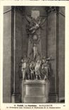 VINTAGE POSTCARD Paris the Pantheon Marqueste the monument with the speakers and publicity agents of the Restoration