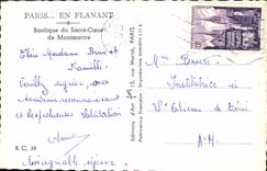 MODERN CARD Paris While Strolling Basilica Of the Sacring Heart De Montmartre