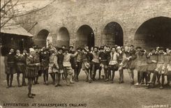 Aprendices de la POSTAL de la VENDIMIA en Shakespeares Inglaterra Shakespeare