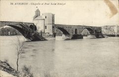 Cámara acorazada y puente santo Benezet de Avignon de la POSTAL de la VENDIMIA