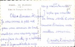 POSTAL MODERNA París Arc de Triomphe De I' Etoile