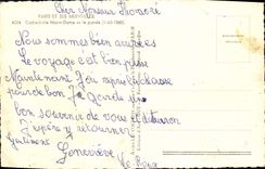 MODERN CARD Paris And Its Wonders Cathedral Notre Dame And the Square