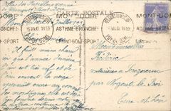 La ruta de Bourboule de la POSTAL de la VENDIMIA del St ahorra y lago de la detención