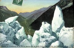 VINTAGE POSTCARD Valley of Chamonix and the Collar of Balme Vue of the 2nd plate of the glacier of Let us work