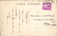 POSTAL de la VENDIMIA el castillo de Menthon y parte inferior del lago annecy