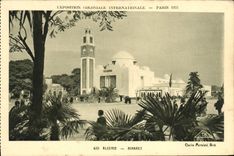 Alminar internacional justo 1931 de Colonale París Argelia de la POSTAL de la VENDIMIA