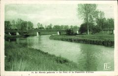 VINTAGE POSTCARD the Poitevin Marsh the Bridge and the Footbridge of Irleau