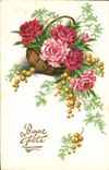 VINTAGE POSTCARD Good Festival Flowers