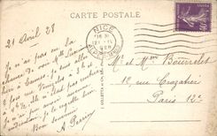 POSTAL de la VENDIMIA Niza los bañistas de la playa