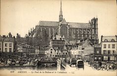 VINTAGE POSTCARD Amiens the Bridge Of Dodane And Cathidrale