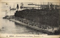 VINTAGE POSTCARD Royan Walk Botton And the Dams Panorama