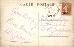 VINTAGE POSTCARD Grenoble Panorama Of the Mug the Green Island and the alpine range