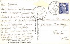 MODERN CARD Mehun On Dear Yevre the castle Charles VII close to the mill