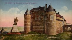 VINTAGE POSTCARD Dieppe the Castle And the Statue De Vauquelin