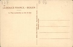 VINTAGE POSTCARD Soft Rouen France the transporter bridge with the moonlight