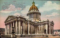 CPA Paris Le Pantheon Et La Statue De JJ Rousseau