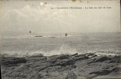 CPA Quiberon La Baie Au Clair De Lune