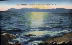 CPA Cannes Coucher de Soleil sur l'Esterel