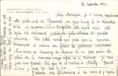 VINTAGE POSTCARD Chaumont in Vexin the church St Jean Baptiste dimensions Northern