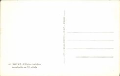 VINTAGE POSTCARD Royat the church fortifiee