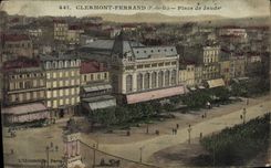 VINTAGE POSTCARD Clermont Ferrand Places of Jaude
