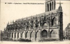 VINTAGE POSTCARD Caen Church Saint Pierre