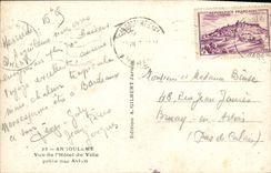 VINTAGE POSTCARD Angouleme Seen of the town hall taken by plane