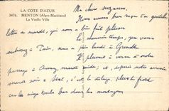 VINTAGE POSTCARD Menton the Boat Old city