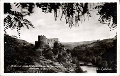 VINTAGE POSTCARD Levieux Feudal Castle of Chouvigny dominating Sioule