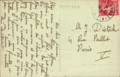 Camino fuerte de la POSTAL de la VENDIMIA del año Faouet de Plouay de puente de Callec y de Vallee de Scorff