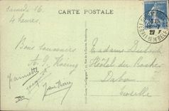 Globo de la POSTAL de la VENDIMIA de Alsacia el hotel grande de Stauffer visto de la cumbre