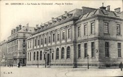 VINTAGE POSTCARD Grenoble the Palate De I' Universite Places De Verdun