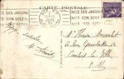 POSTAL de la VENDIMIA Niza vista de la bahía del castillo de los ángeles