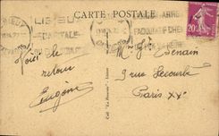 Corte de Lisieux de la POSTAL de la VENDIMIA de la cámara acorazada de Carmel con estatua del co. Teresa del niño de Jesús