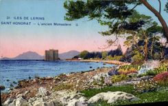 VINTAGE POSTCARD Islands De Holy Lerins Honorat the Old Monastery