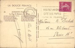 VINTAGE POSTCARD Avignon the Bridge St Benezet and the Rhone