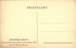 León de Liggende Leeuw Rembrandt de la POSTAL de la VENDIMIA